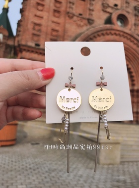 百搭可爱金属圆形耳环新款潮耳坠饰品气质个性耳钉网红耳饰88131