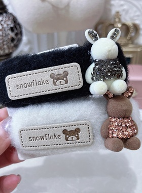 精致高级感发饰小兔毛毛BB夹掰掰夹重工刘海夹侧边夹碎发夹子A053