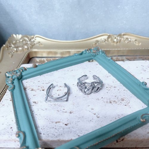 朋克风辣妹加宽戒指套装女小众设计百搭开口食指时尚个性指环A449