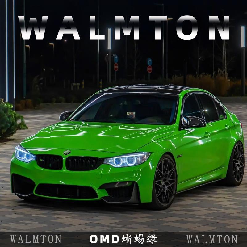 pet保时捷蜥蜴绿汽车改色膜35系全车膜车衣车身贴膜改色施工