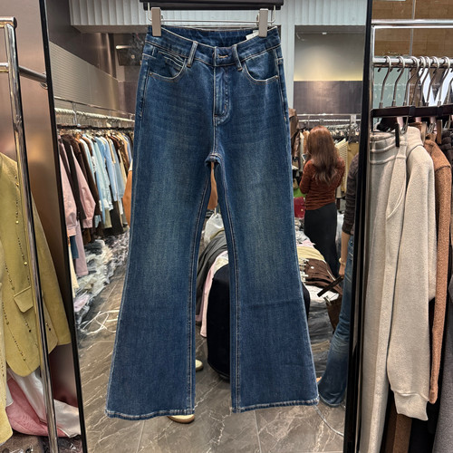 欧洲站2026秋季新品腰头一粒扣修身显瘦大弹力显高女牛仔裤67033