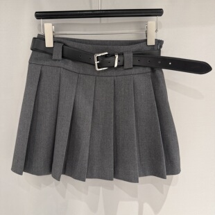 欧洲站2026春季新款时尚学院风中腰百搭显瘦防走光A版百褶裙A2346