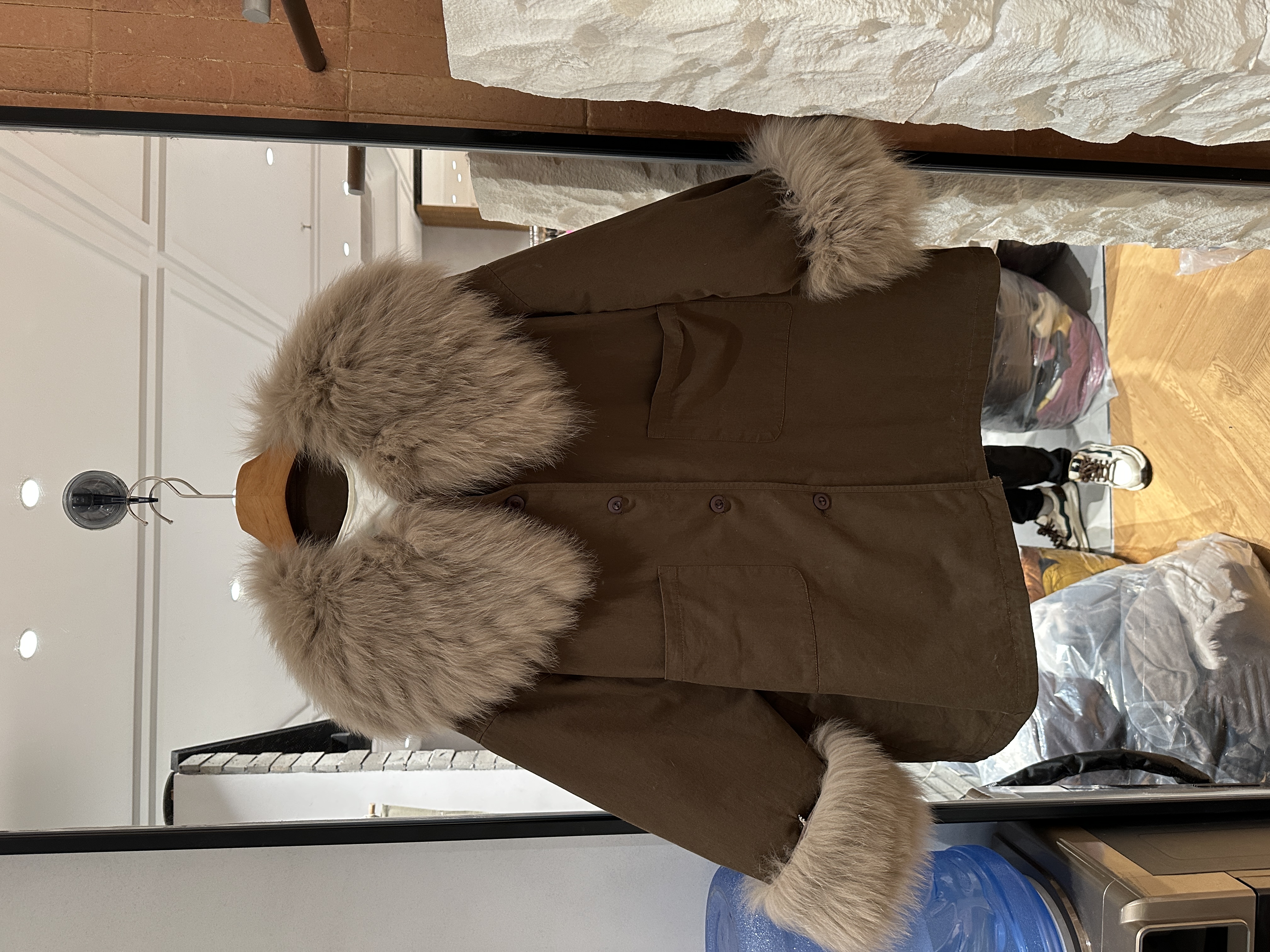 欧洲站2025冬季新款狐狸毛翻领轻熟风百搭减龄中长款白鹅绒服K20