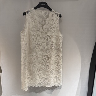 欧洲站2026春季新款v领蕾丝花边重工刺绣提花无袖连衣裙女261x165