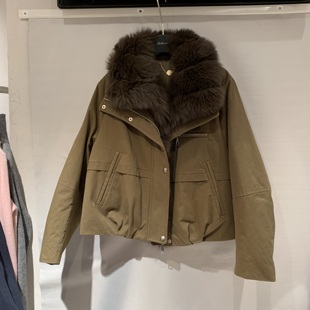 鹅绒服女559 可拆卸狐狸毛领宽松显瘦百搭短款 欧洲站2025冬季 新款