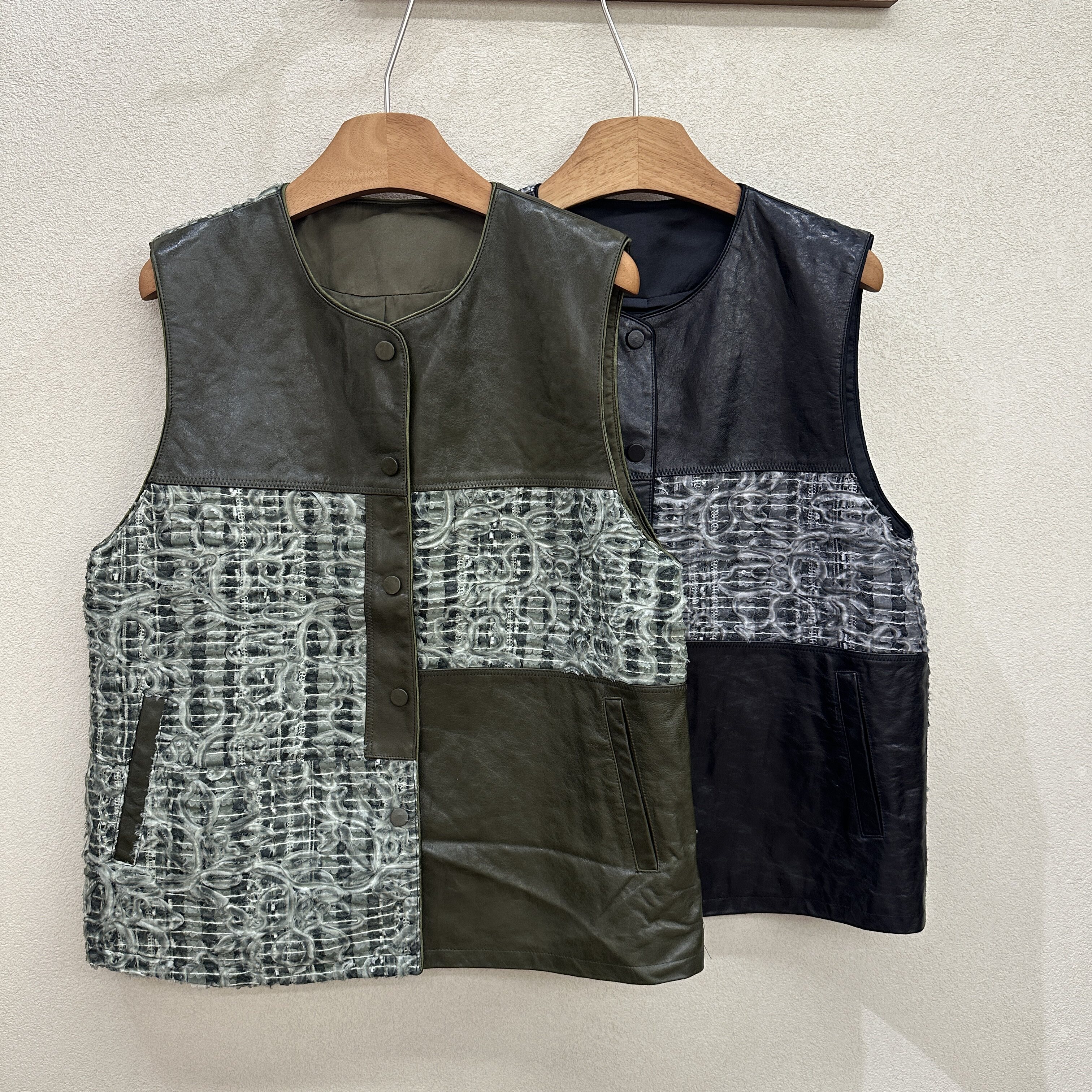 欧洲站2026秋季新款圆领无袖小香风半纽扣提花女士马甲外套潮W399