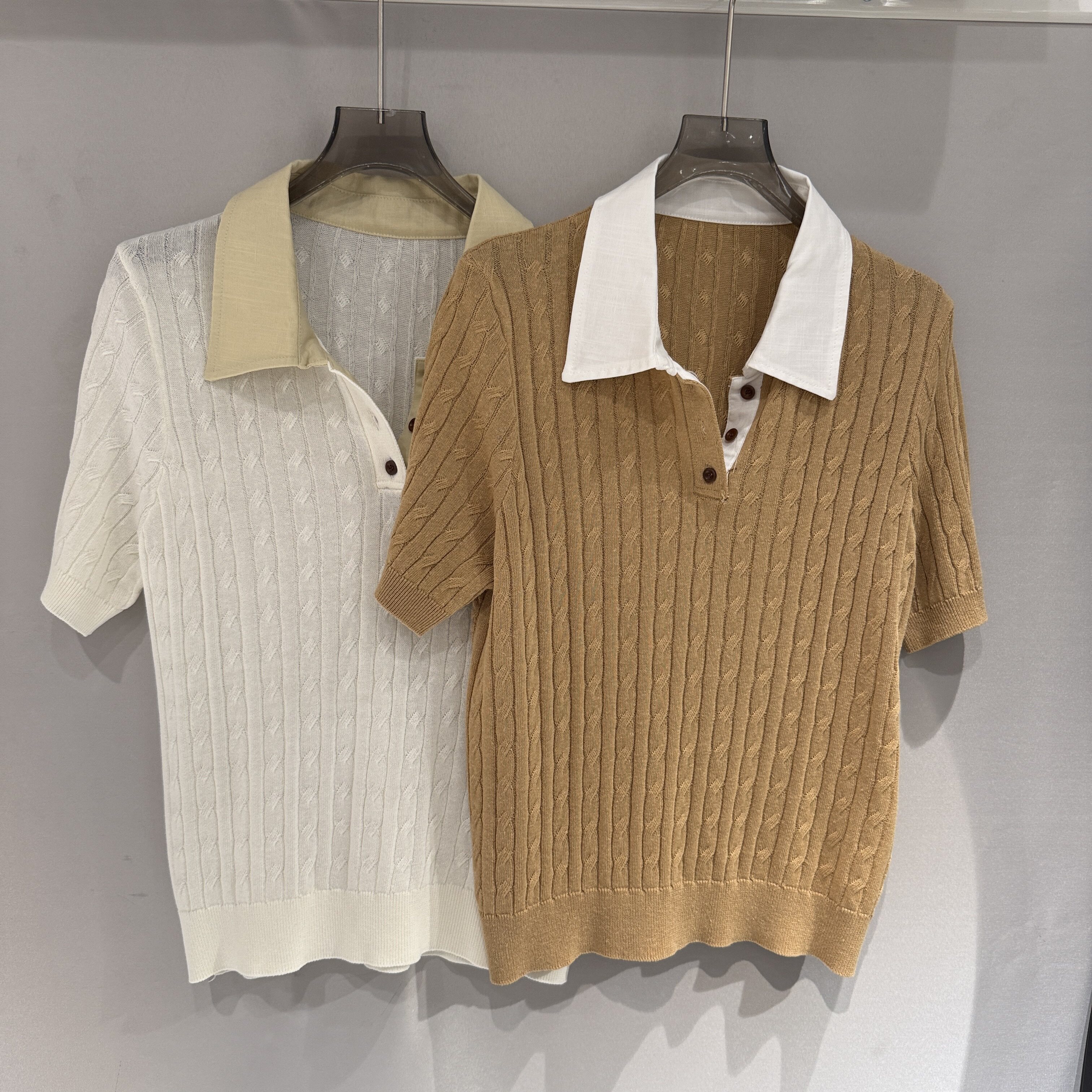 欧洲站2026春季新款撞色plol领编织麻花百搭洋气套头微弹针织上衣