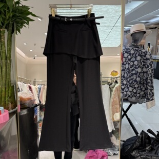 新款 微喇裤 高腰屁帘款 黑色修身 女267213 女士腰带款 欧洲站2026春季