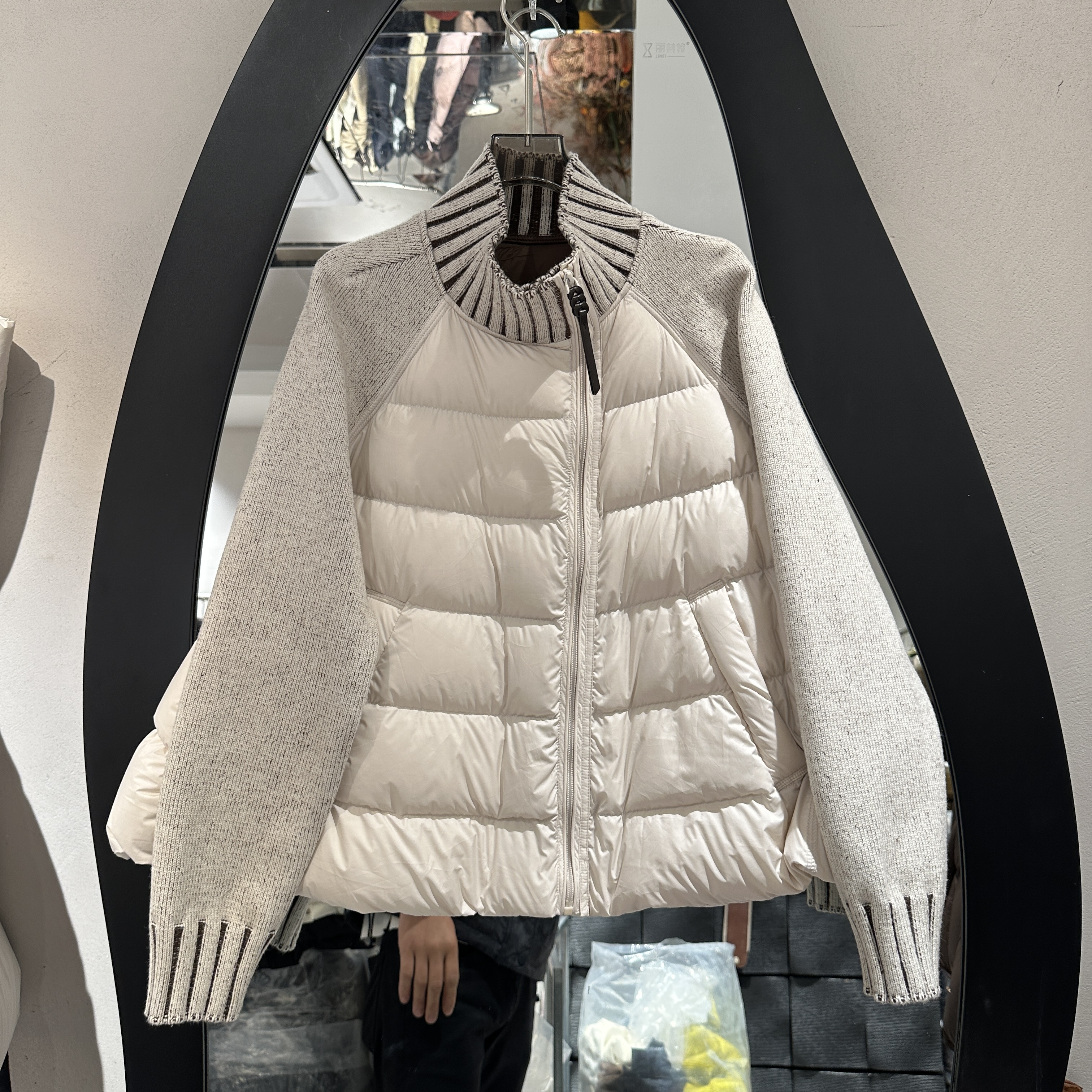 欧洲站2025冬季新款立领针织拼接气质百搭小个子短款羽绒服女1308