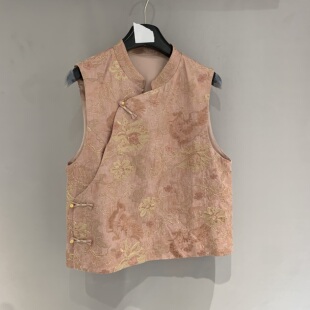 国风马甲女02615 立领斜襟盘扣金线好看改良版 欧洲站2026春季 新款