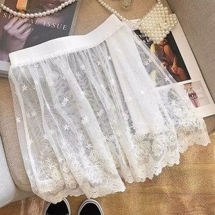 蕾丝半身裙遮屁股假下摆网纱罩裙纱裙卫衣叠穿内搭打底神器小屁帘