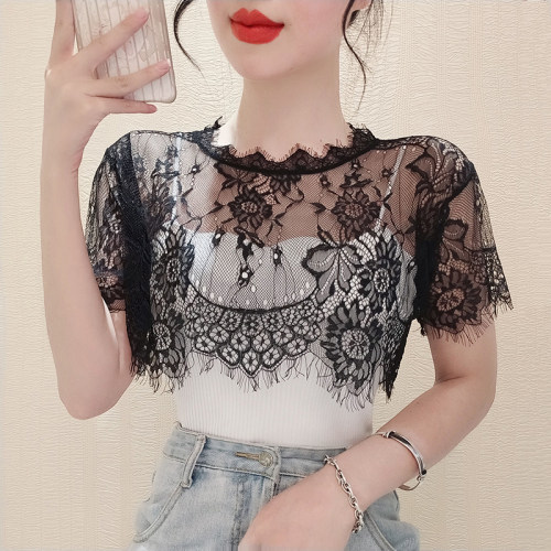 蕾丝小披肩女吊带
