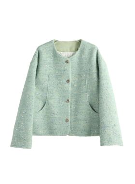 【元气珠珠】麦家 MAI 格纹双面呢外套 M7XW77703