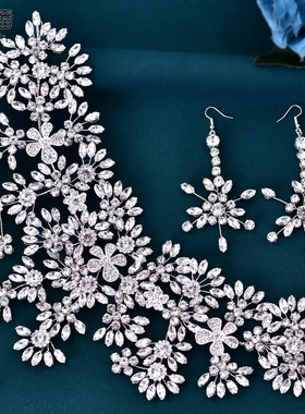 优拉潘 新娘头饰新款水钻宽边压发奢华可弯曲头箍新娘配饰品HP430