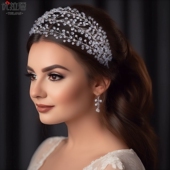 优拉潘 韩式 手工发饰新娘婚纱礼服头饰舞台表演造型配饰水钻HP589