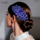 优拉潘 高品质新娘水钻发梳蓝色镶钻发饰礼服婚纱跟妆配饰HP912