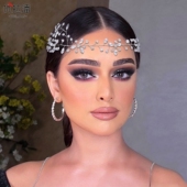 优拉潘 简约百搭新娘盘发跟妆婚纱配饰水晶编织水钻珍珠发带HP142