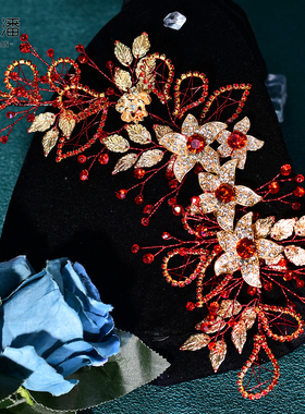 优拉潘 SH282时尚新娘腰带手工水晶串珠水钻合金花朵腰封礼服配饰