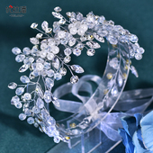优拉潘 新娘婚礼头饰发饰婚纱礼服宴会水钻发带森系生日舞台HP834