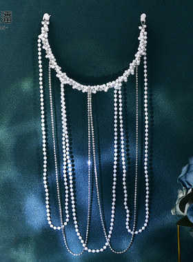 优拉潘 影楼拍照婚纱结婚礼服化妆师配饰纯手工编织珍珠发饰HP800