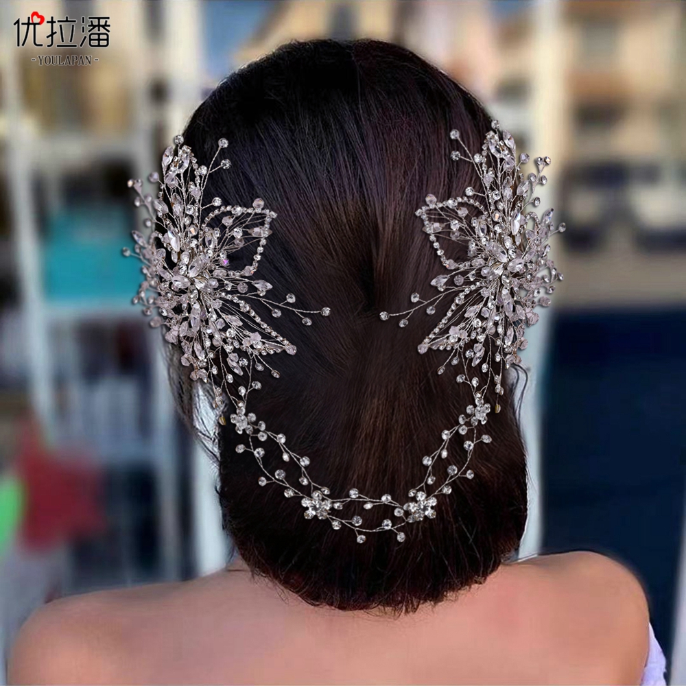 新娘手工水钻加长婚纱礼服发梳