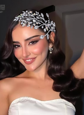 优拉潘 欧美风新娘婚纱晚礼服头饰水钻枝杈发片宴会走秀发饰HP860