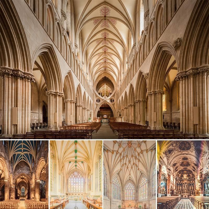 欧式覆古华丽教堂宗教宫殿建筑装饰画 画壁纸高清图片素材