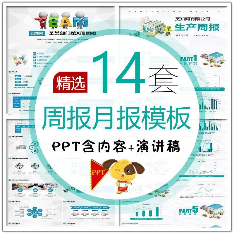 施工进度周报月报PPT模板 QC项目工地建筑进展汇报完成工程量计画
