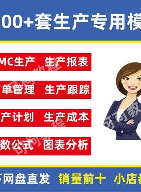 1000套生产Excel表格PMC生产计画与物料控制资料订单管理进度跟踪