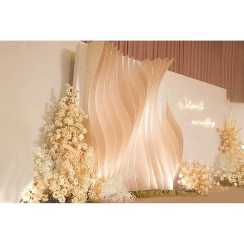 香槟婚礼设计效果图舞台迎宾留影区背景墙手绘KT板素材PSD源文件