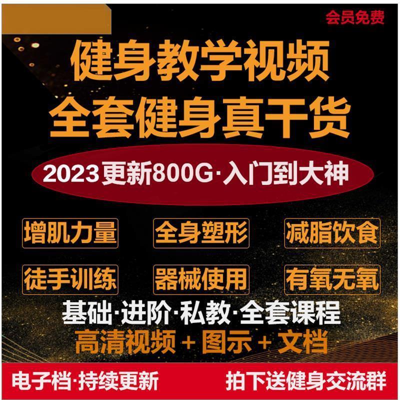 健身视频教程运动私教增肌减脂徒手器械锻炼训练自学课程