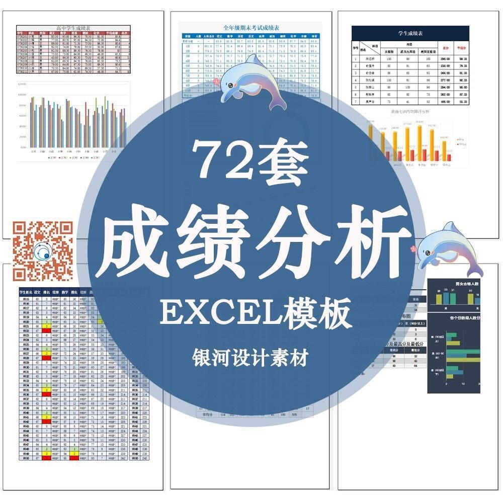 学生成绩分析报告登记信息管理可视化图表学校教师用excel模板