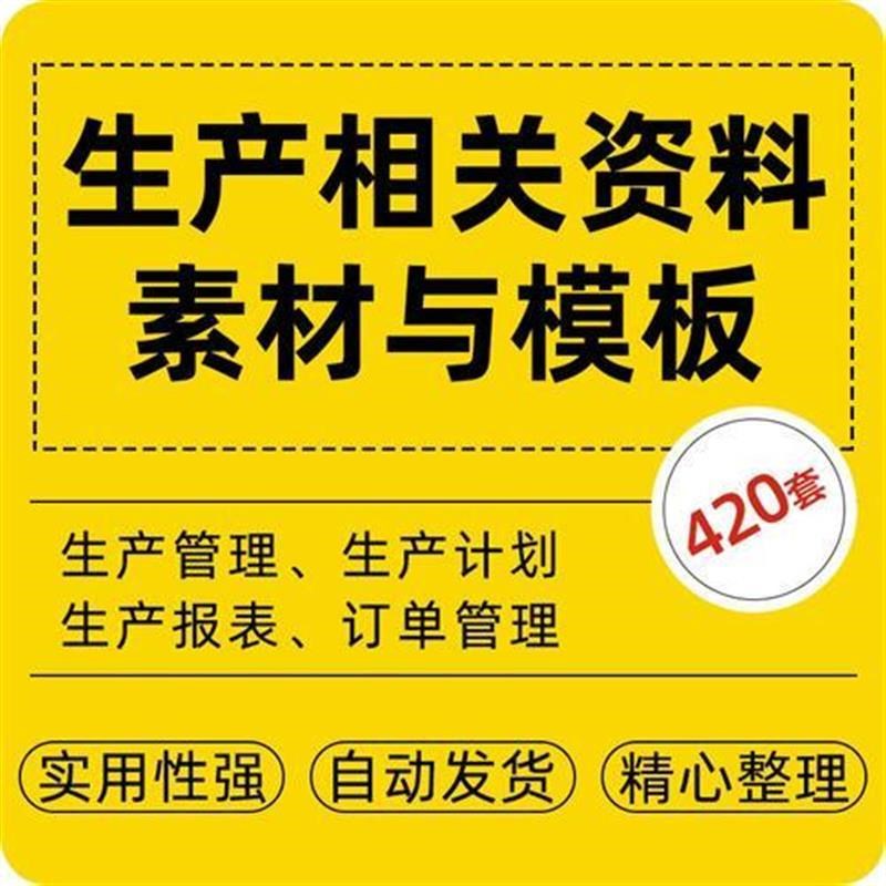 生产管理 计画进度跟踪Excel表效率产品成本分析图表订单管理系统