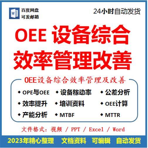 TPM全员生产维护生产效率OEE设备综合效率管理及改善培训资料PPT
