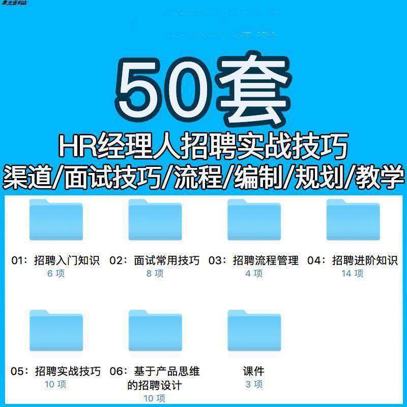 HR招聘进阶面试技巧流程背景调查薪酬谈判职业规划视频文件HR资料