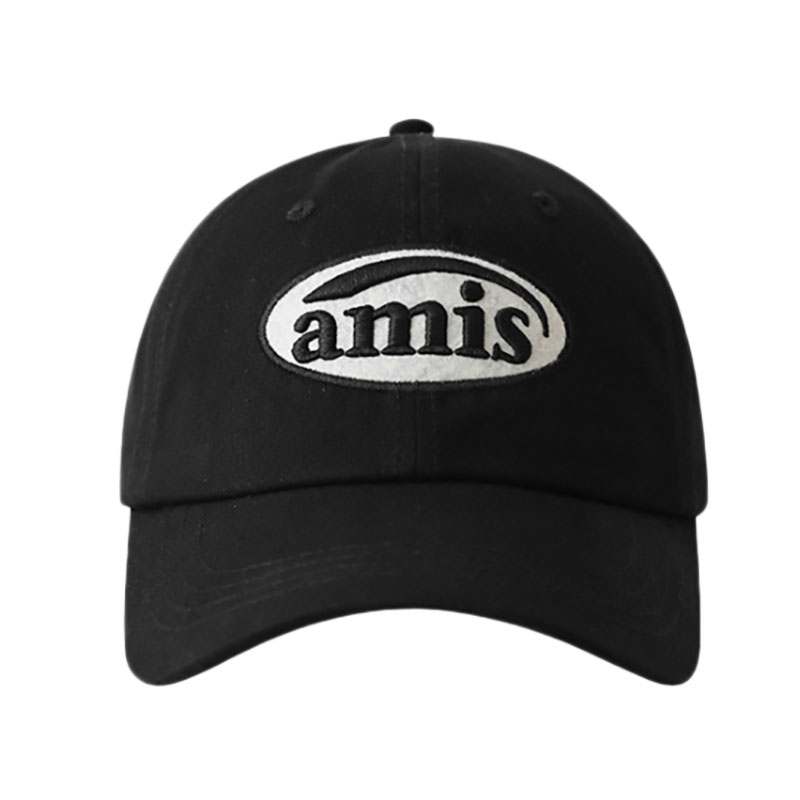 韩版amis字母刺绣鸭舌帽子女新款男女休闲遮阳棒球帽明星同款帽子