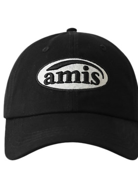 韩版amis字母刺绣鸭舌帽子女新款男女休闲遮阳棒球帽明星同款帽子