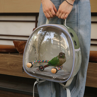 鹦鹉外出便携双肩包透明鸟笼玄凤牡丹虎皮仓鼠兔子豚鼠龙猫幼猫包