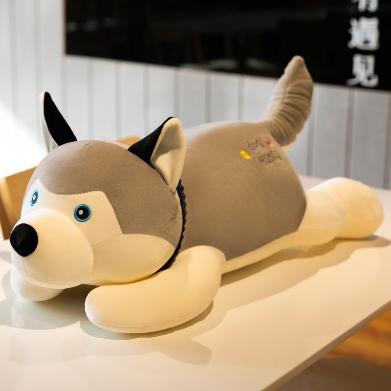 软体哈士奇毛绒玩具公仔睡觉抱枕二哈大号玩偶可爱布娃娃送礼物