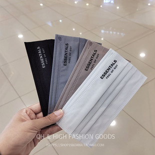 新款 女网红明星同款 时尚 一次性口罩字母印花三层黑色男潮款 版 夏季