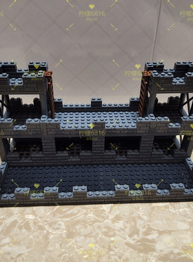 MOC小颗粒积木军事场景建筑堡垒基地瞭望哨塔指挥哨岗战壕diy模型