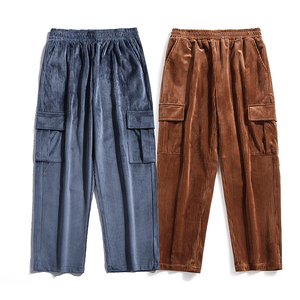 2025秋季原创灯芯绒拼接魔术贴大码休闲裤 GK09-P50,男装休闲裤,电商B277A（原A068）