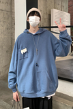 2025春季新款男装卫衣原创中性港风印花拼接卫衣蓝GW04-P45，男装卫衣，电商B277A（原A068）