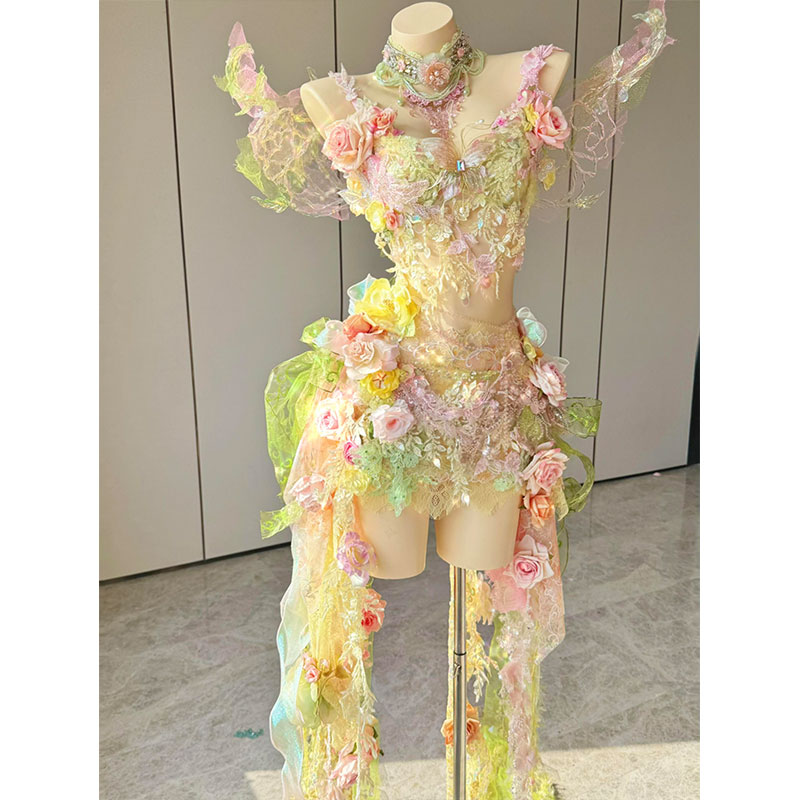花仙子蕾丝吊带礼服女电音节派对图片