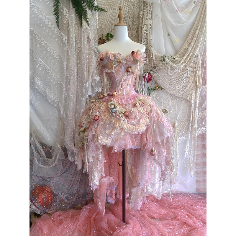 洛丽塔甜美抹胸公主蓬蓬晚装定制