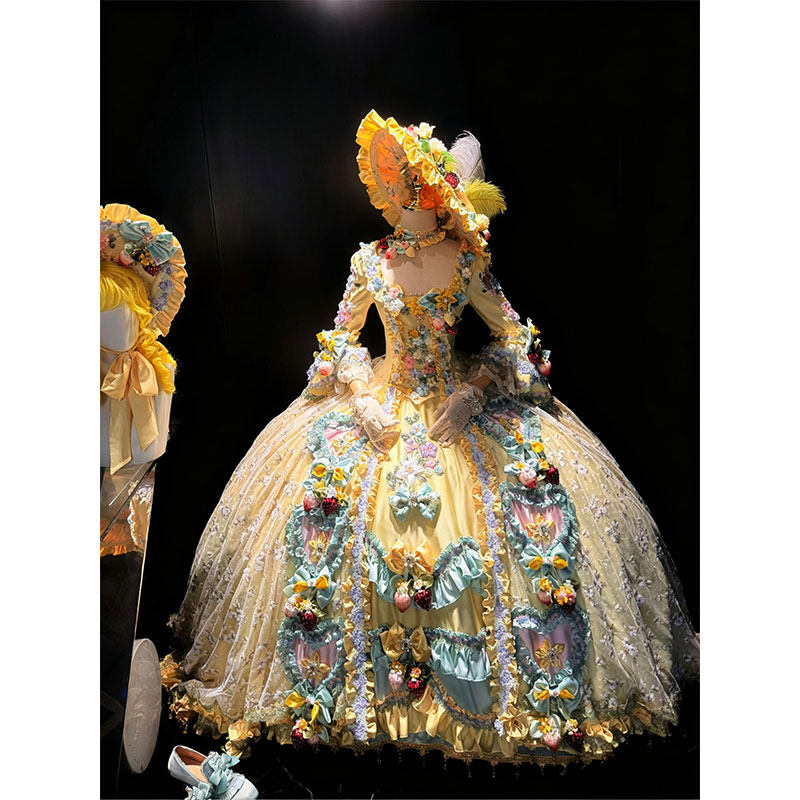 梦幻仙女风立体花朵大摆晚礼服图片