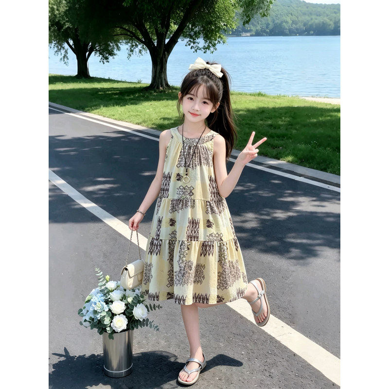 女童超好看洋装夏季2026新款度假风公主裙儿童女孩海边沙滩长裙