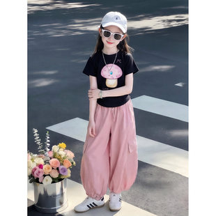 女童夏装套装2026新款儿童韩系洋气工装裤两件套大童女孩夏季穿搭