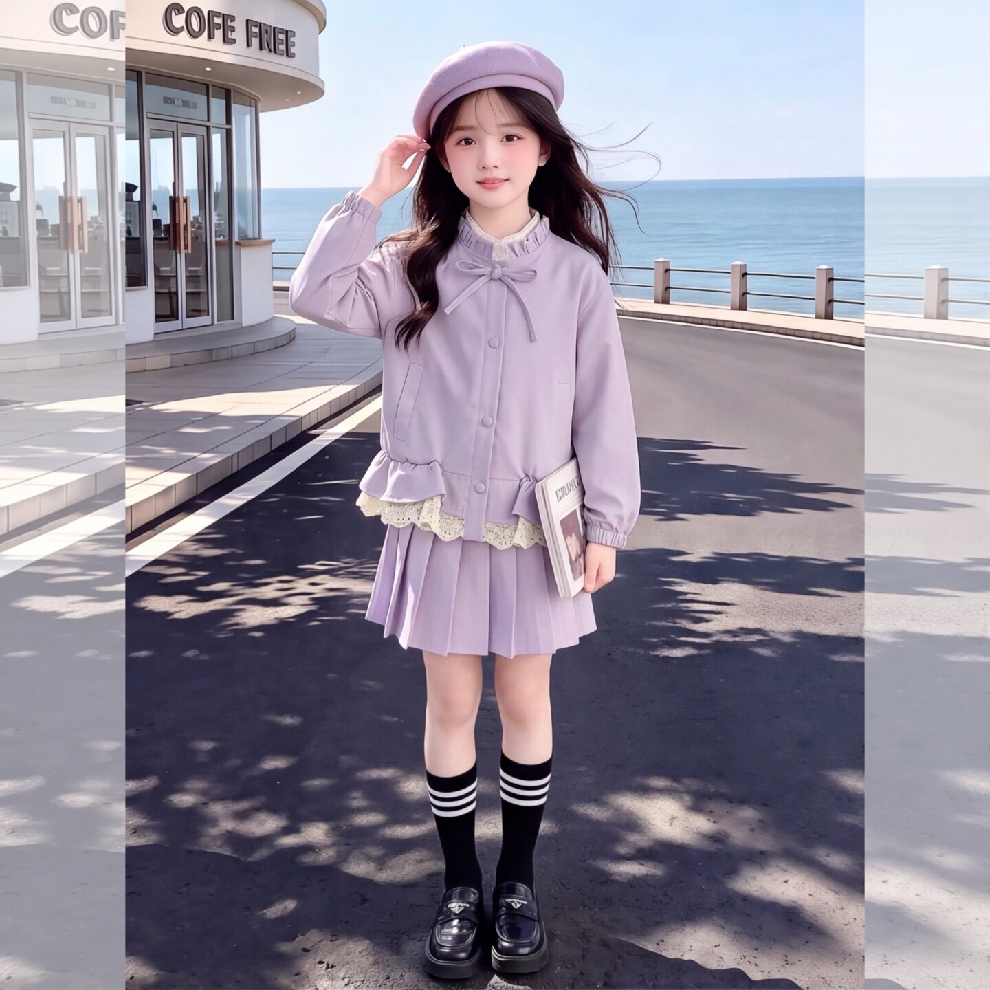 女童外套秋季2026新款儿童秋装洋气花边夹克衫小女孩宝宝秋季上衣