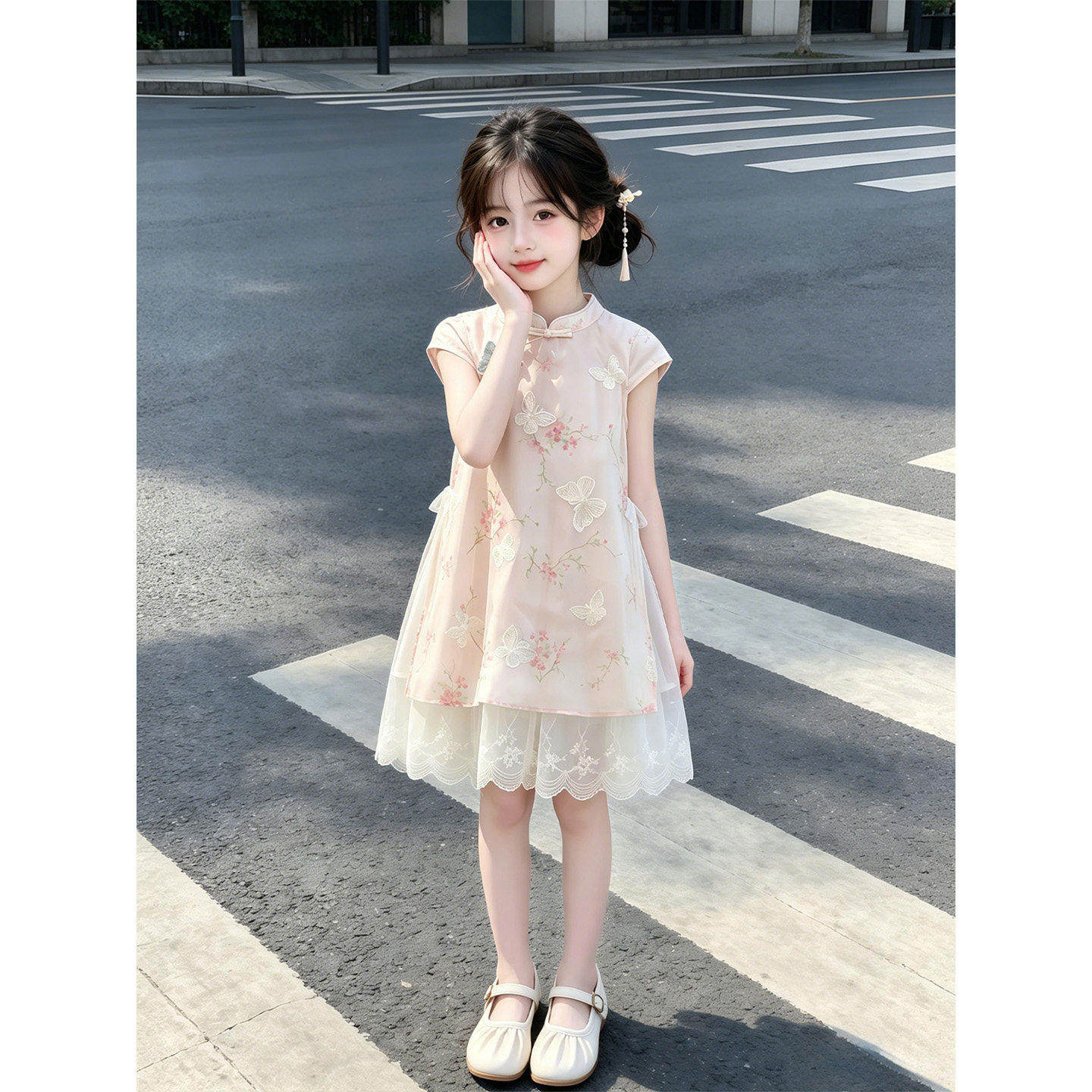 女童洋装夏季儿童新中式国风旗袍裙大童初中生高级感巨好看裙子